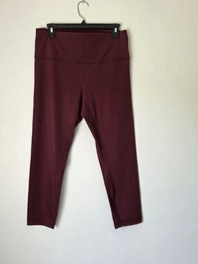 Lululemon Wunder Under HR Crop 23" Full-On Luxtreme Burgundy 12